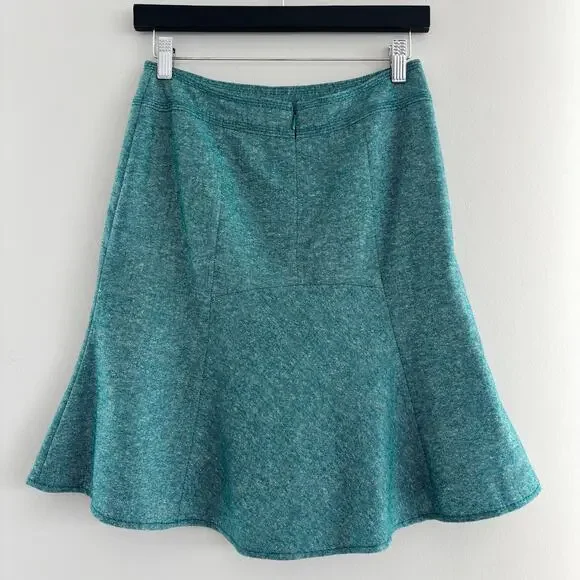 Ann Taylor LOFT Wool Silk Blend Tweed Skirt A Line Women's Petite Size 0 - Picture 2 of 6
